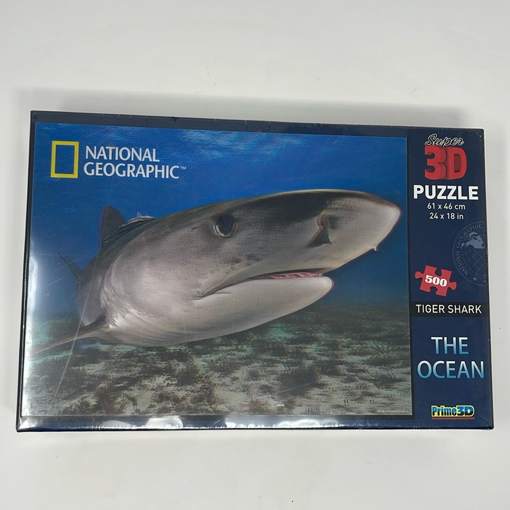 NATIONAL GEOGRAPHIC: 3D Puzzle; Tiger Shark - The Ocean, 500 pieces